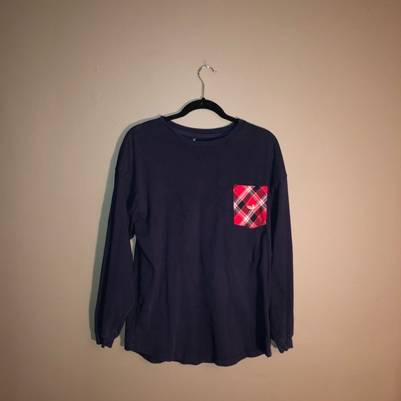Navy & Red Plaid Rebecca Tee - Adult Small - Picture 3 of 5